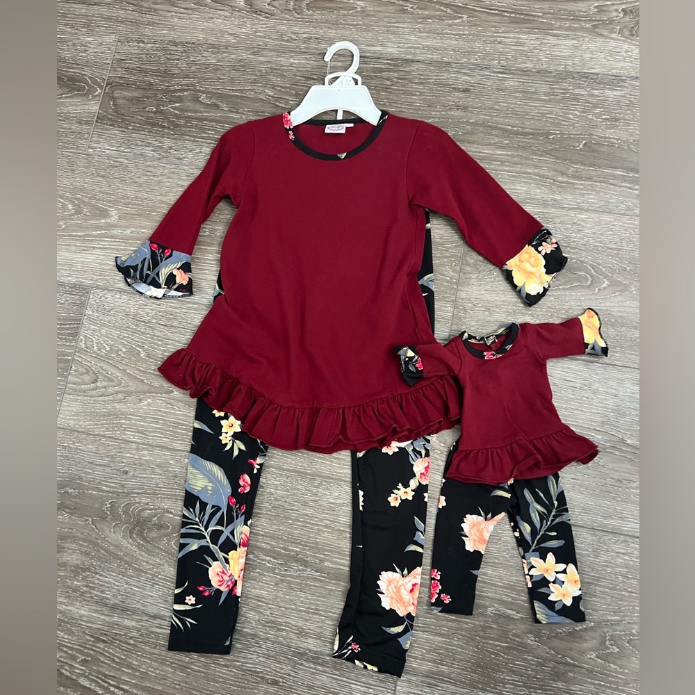 Lilli Lovebird Girl & Doll matching dresses size 10.